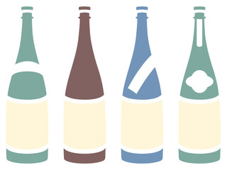 日本酒瓶イラストセット