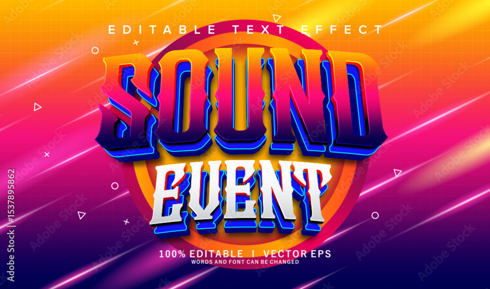 Poster sound event vector text effect with modern style design