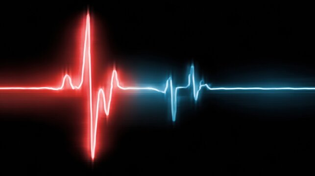 Heartbeat Monitor Tension Line Transitions Into Risk Meter With Upper Zone Minimal for Clear Health Indication and Risk Assessment