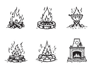 Simple Campfire Flame Illustration