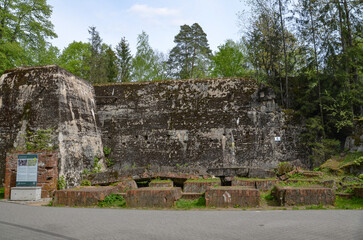 remains of buildings, trees, the concrete town of bunkers Wolf's Lair in Gierłoż near Kętrzyn