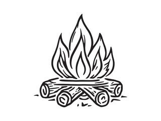 Stylized Campfire Icon Art