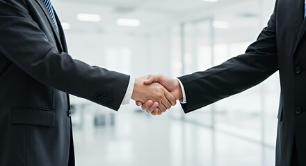 Business handshake in office