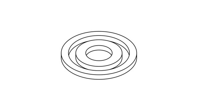 isometric target sign on white background animation video