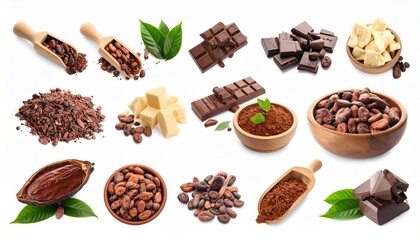 Composition with cocoa products on white