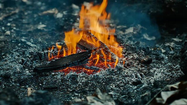 Close up of a campfire
