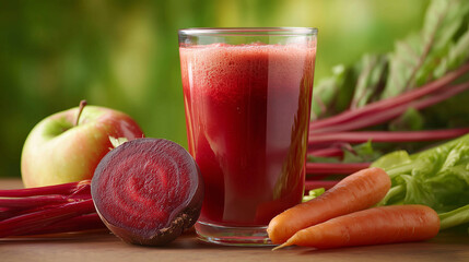 Smoothie with beetroot, carrots, apple and celery