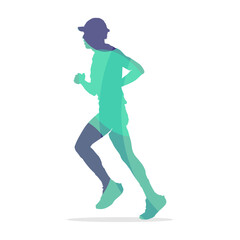 Obraz premium Silhouette of running isolated on White. Running Silhouette Icon.