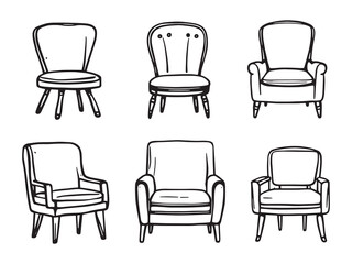 Elegant Chair Line Drawing Pack