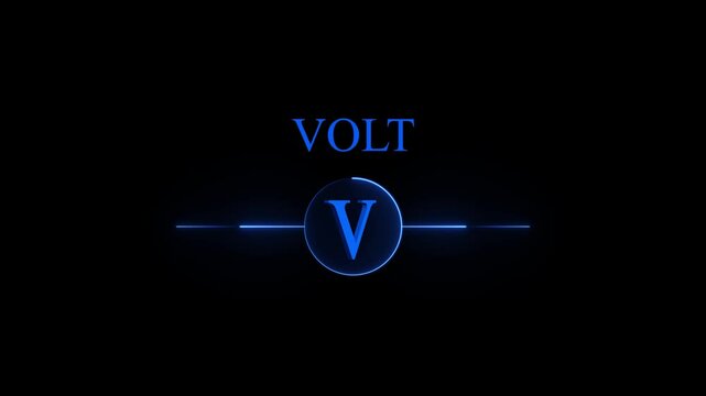 Glowing neon battery volt icon isolated on black background. sparkle effect on Neon glowing thunderbolt speech volt icon animation, 4k video icon .