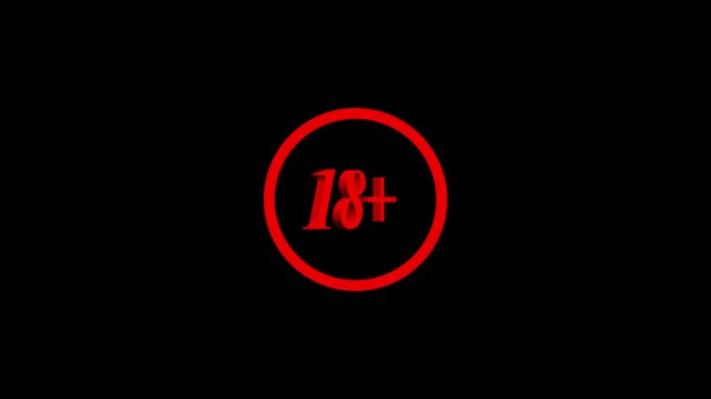 18+ not allowed icon. No under 18 sign icon animation.18+ not allowed icon. No under 18 sign icon animation. 4k video animation ,