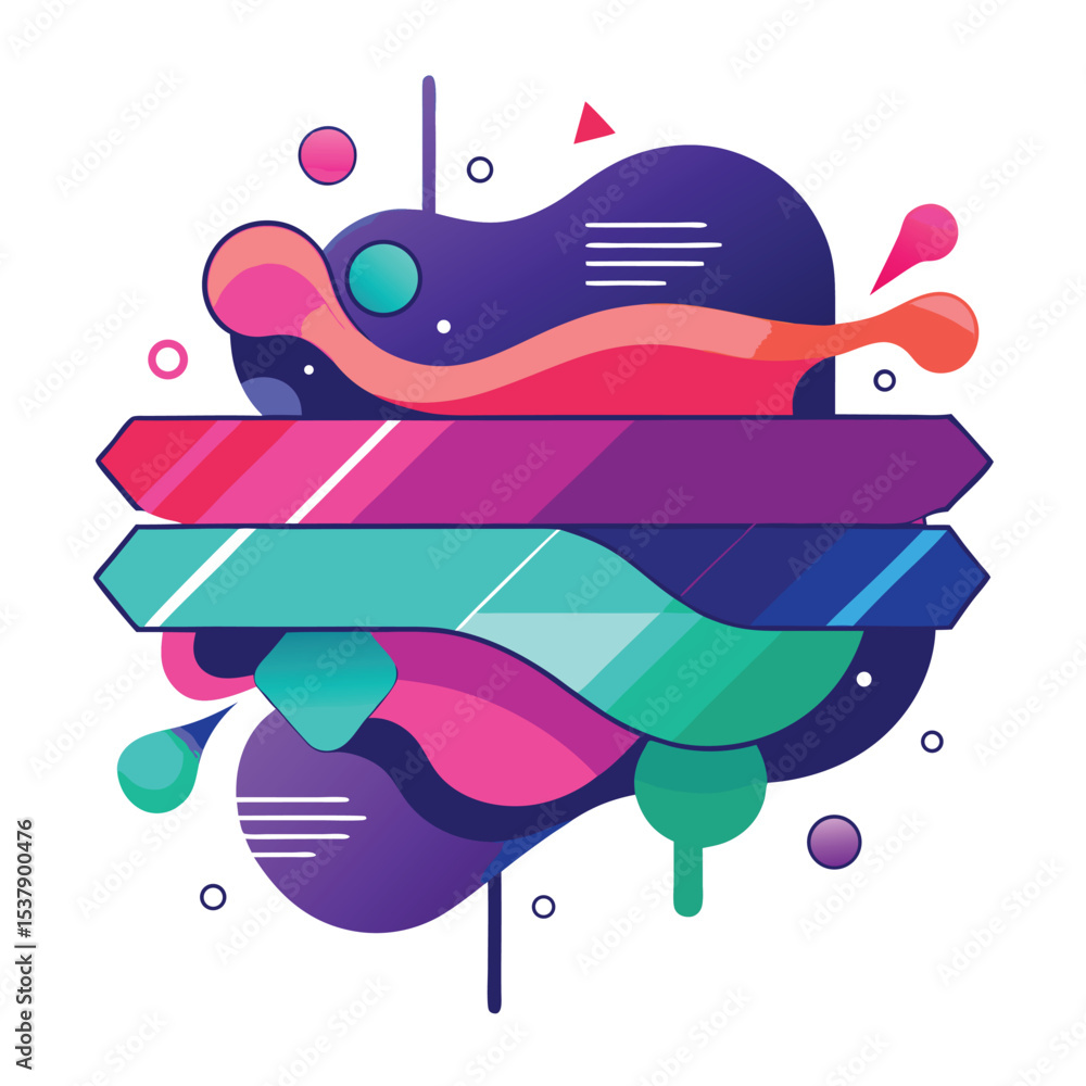 Fototapete abstract vector banners. geometric liquid forms. vector set of abstract creative backgrounds in mini