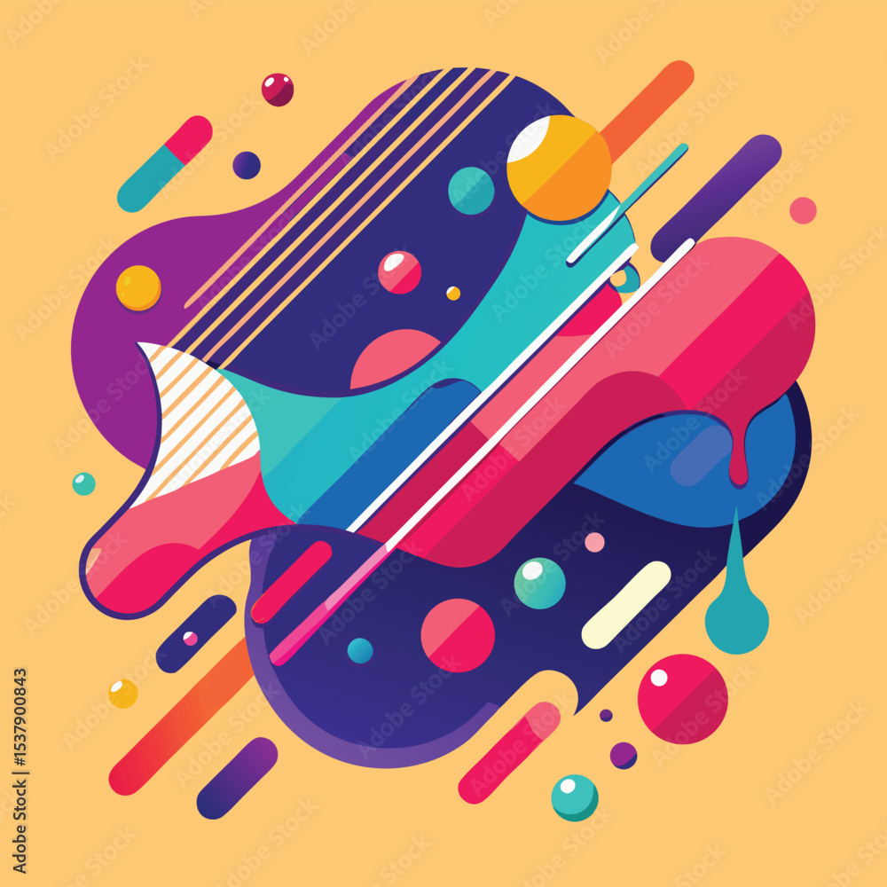 Fototapete abstract vector banners. geometric liquid forms. vector set of abstract creative backgrounds in mini