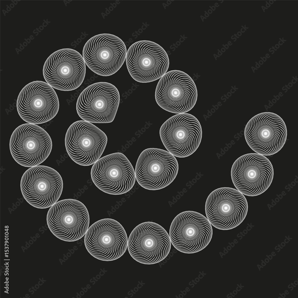 Poster sphere spiral icon. glossy ball pattern. round vector shape. circular motion symbol.