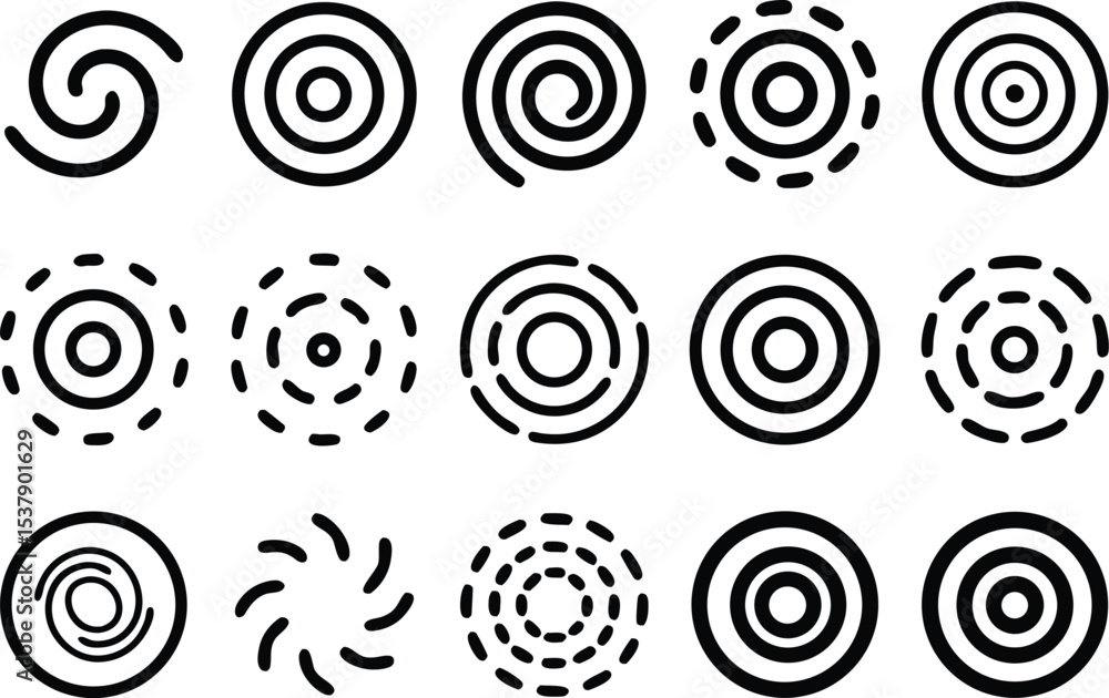 Aufkleber a flat icon set depicting time vortices a single high quality design for digital use