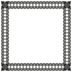 Sphere chain frame. Grey vector border. Simple dot square. Clean geometric edge.