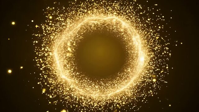 radiant circle golden sparks spins dynamically forming abstract loading animation sleek 4k aesthetic ultra HD 4K quality - Powered by Adobe