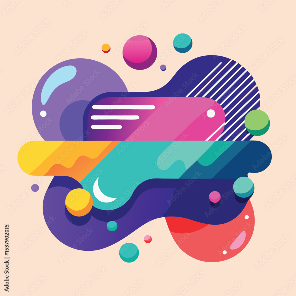 Fototapete abstract vector banners. geometric liquid forms. vector set of abstract creative backgrounds in mini
