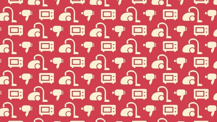 Vector seamless home appliances pattern 