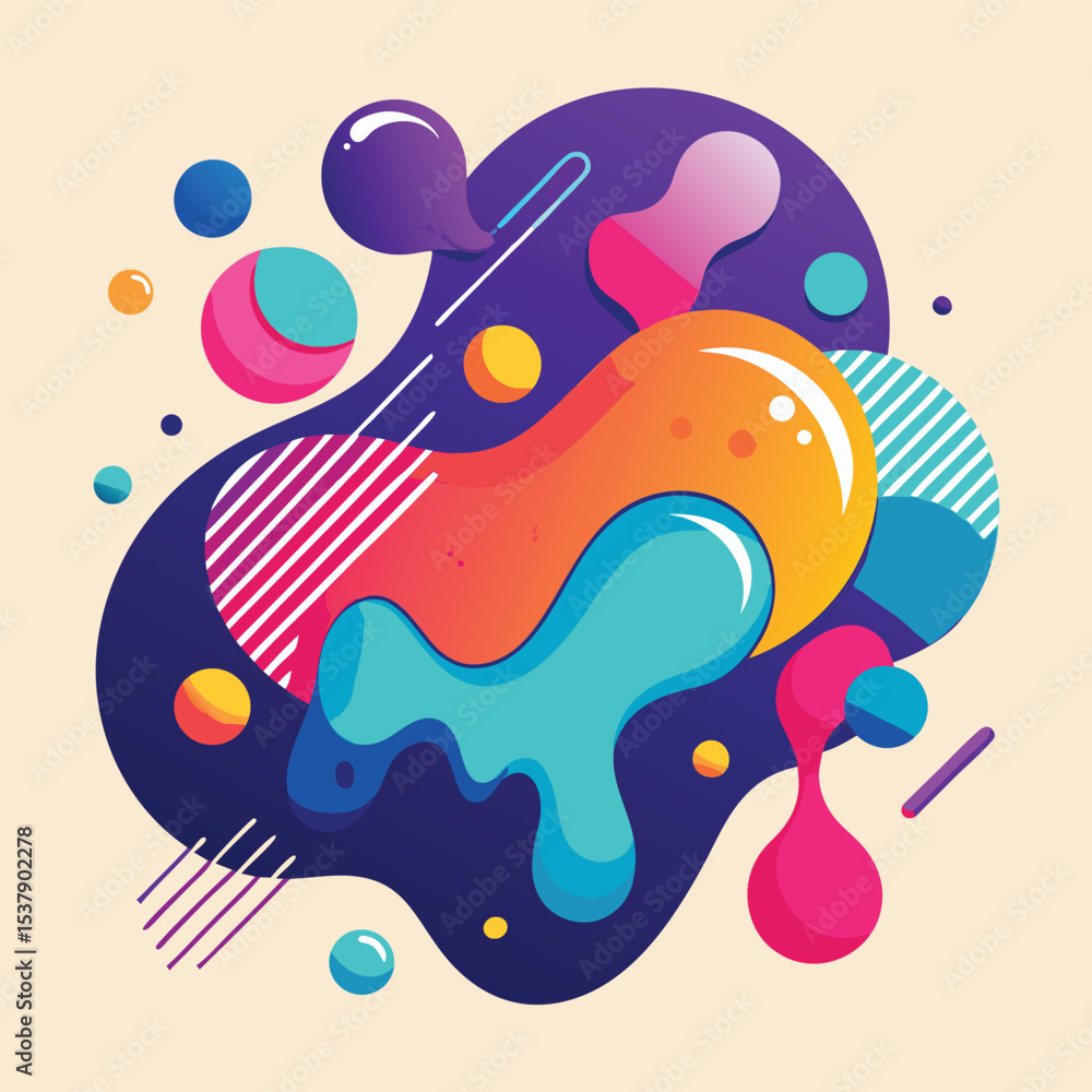Fototapete abstract vector banners. geometric liquid forms. vector set of abstract creative backgrounds in mini