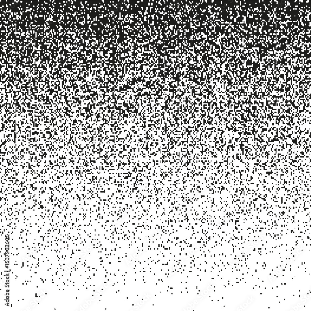 Poster black white dots. vertical gradient pattern. abstract pixel texture. vector halftone symbol.