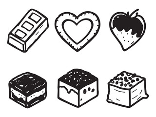 Minimal Chocolate Candy Line Vector Pack