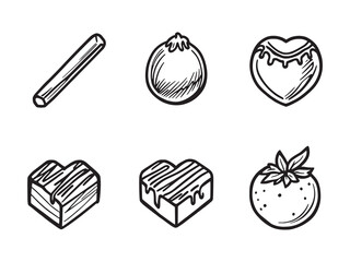 Sweet Chocolate Outline Drawing Set