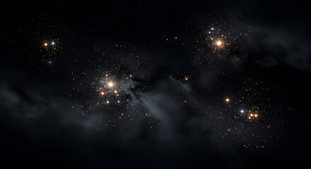 Naklejka premium Stunning celestial display of stars, nebulae, and cosmic dust against a dark backdrop