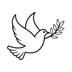 High resolution vector illustration of a dove carrying an olive branch symbolizing peace hope and reconciliation perfect for various design projects