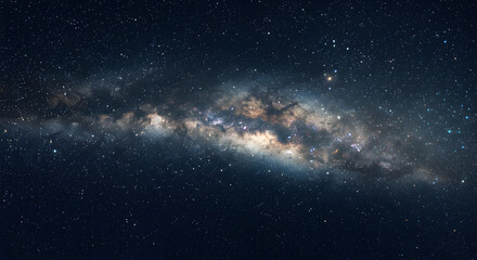 Fototapeta premium Stunning view of the Milky Way galaxy in the night sky filled with stars