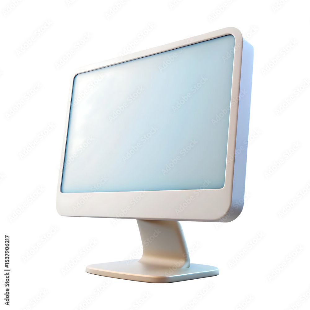 Aufkleber modern white computer monitor mockup with a clean and minimalist design on a black background