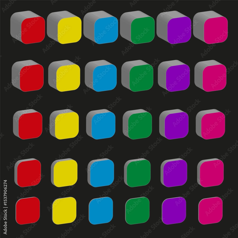Aufkleber colored squares grid. rainbow pattern layout. vector geometric design. bright tile collection.