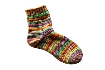 Simple sock isolated on transparent background, PNG file, minimal winter sock mockup for clothing display and fashion product illustration