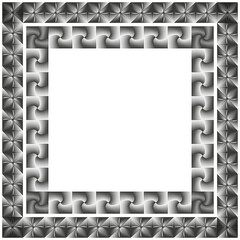 Chain link frame. Metal square border. Vector silver shape. Mechanical frame design.