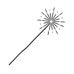 Handheld fireworks display colorful vector illustration of sparkling pyrotechnics