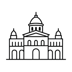 Detailed vector illustration of a historic landmark building perfect for architectural designs travel brochures and historical publications