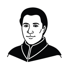 Portrait of a historical leader high resolution banner or advertisement design