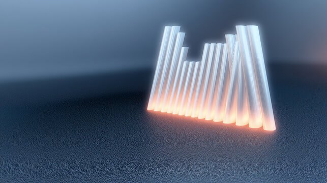 Glowing Bars Abstract Sound Wave Display