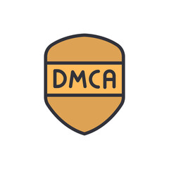 Golden Shield Illustrating Copyright Protection And Digital Millennium Act