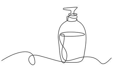 Cream, Moisturizer continuous line art, Continuous one line drawing of cosmetic cream tube. Skin care cream in single line draw illustration. Editable stroke, A single line drawing of a cream tube.