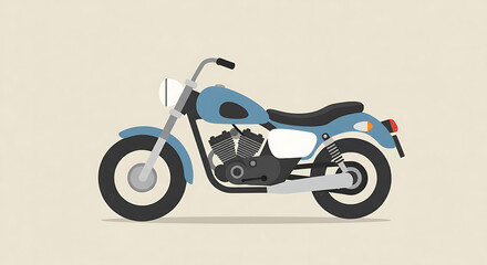 Fototapeta premium Vintage Motorcycle Illustration Classic Cruiser Bike Design