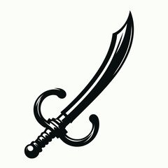 Vintage Pirate Sword Vector Illustration