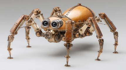Fototapeta premium Steampunk spider robot illustration