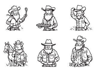 cowboys simple line art