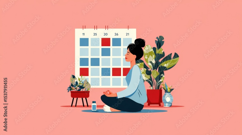 Poster mastering daily gratitude habits in just 21 days while meditating for inner peace and reflection