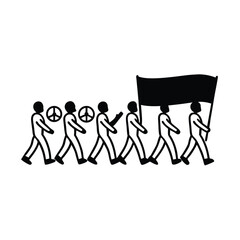 Peaceful protest march diverse crowd demonstrating for social justice and equality