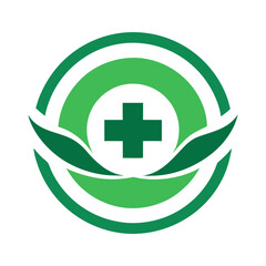 green medical symbol with cross