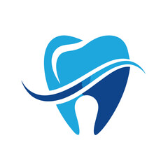 Modern Dental Logo with Abstract Tooth Symbol and Clean Clinic Identity