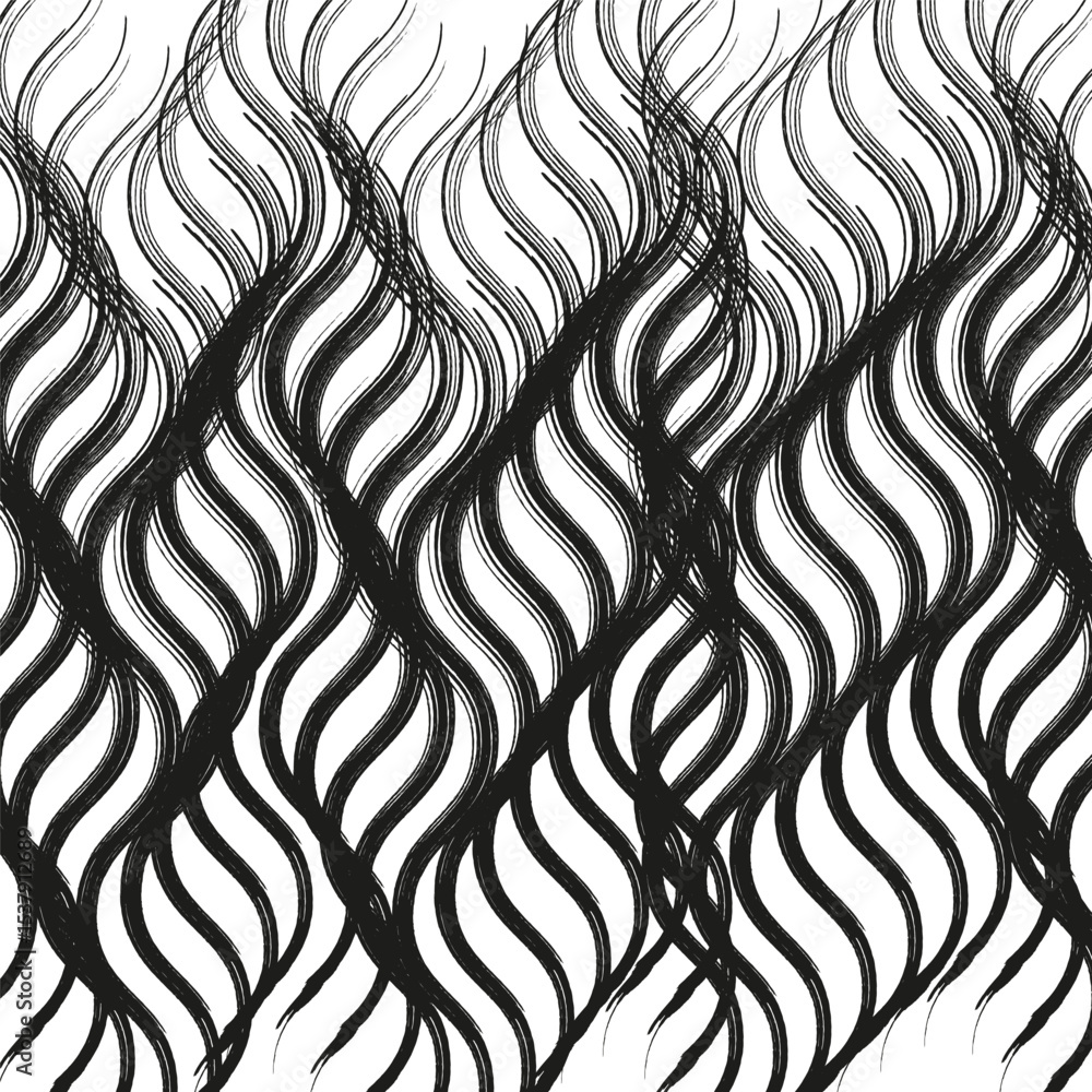Poster wavy line texture. curved abstract motion. decorative seamless rhythm. vector sketch form.