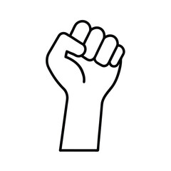 Powerful raised fist graphic symbol of freedom protest and revolution